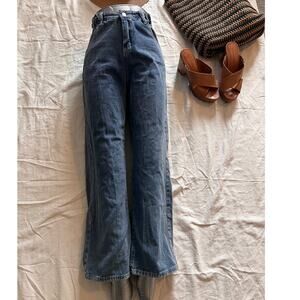 Small Jeans wide-leg, medium-wash denim jeans